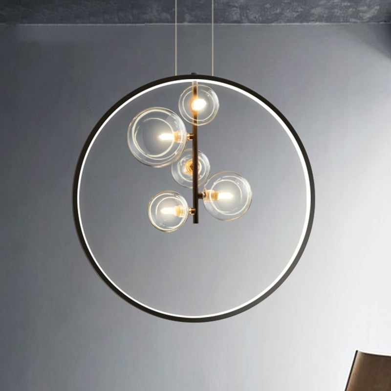Modern Glass Bubble Round Pendant Lighting G9