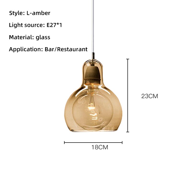 LON Mannie - Modern Glass LED Pendant Lights Retro Dining Room