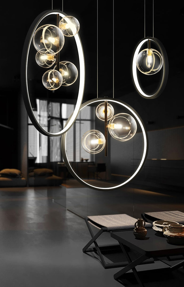 Modern Glass Bubble Round Pendant Lighting G9