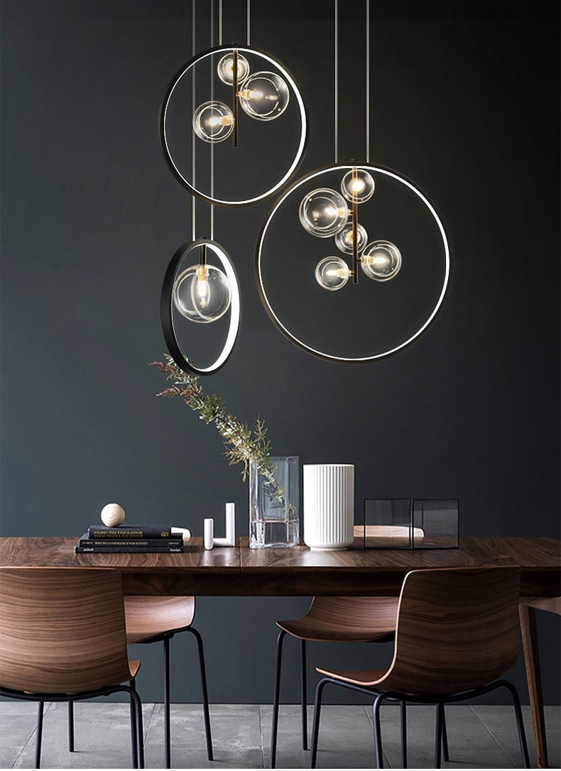 Modern Glass Bubble Round Pendant Lighting G9