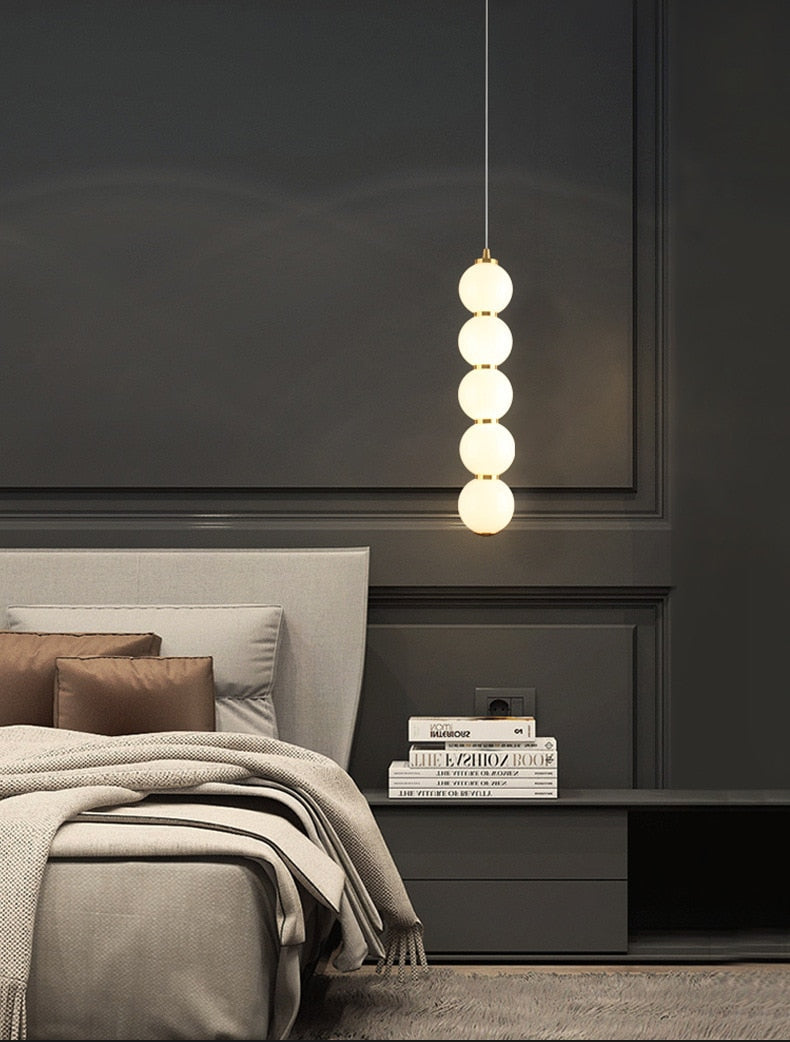 LON Motta - Modern Sugar Gourd String Glass Balls Pendant Lights