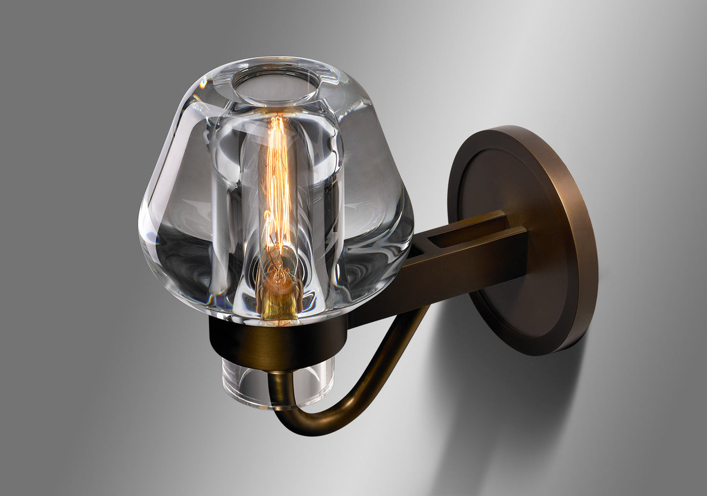 LUX Postmodern Light Luxury Simple Nordic Pure Copper Crystal Wall Lamp
