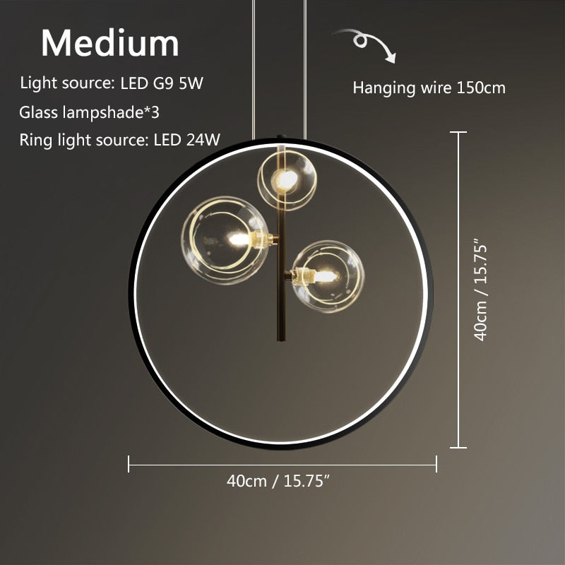 Modern Glass Bubble Round Pendant Lighting G9