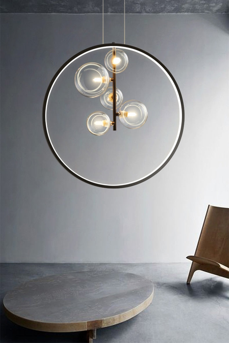 Modern Glass Bubble Round Pendant Lighting G9
