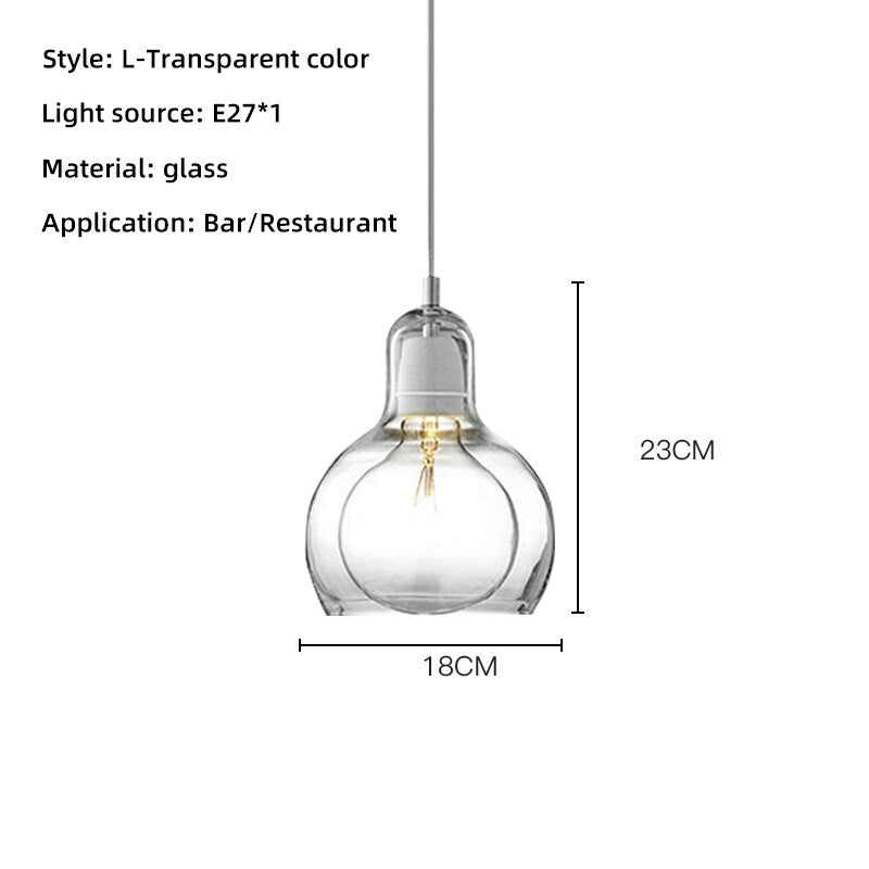 LON Mannie - Modern Glass LED Pendant Lights Retro Dining Room