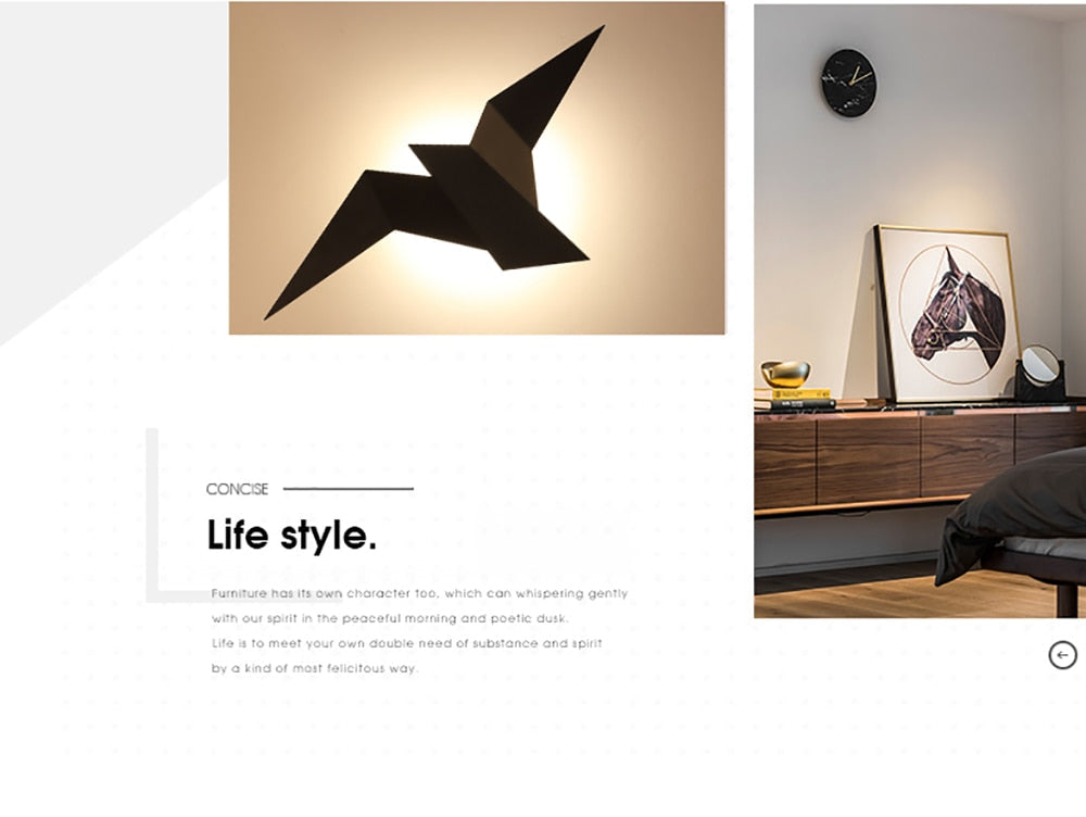 Birddie - Nordic LED Wall Lamps Bedroom Decoration Wall Lights