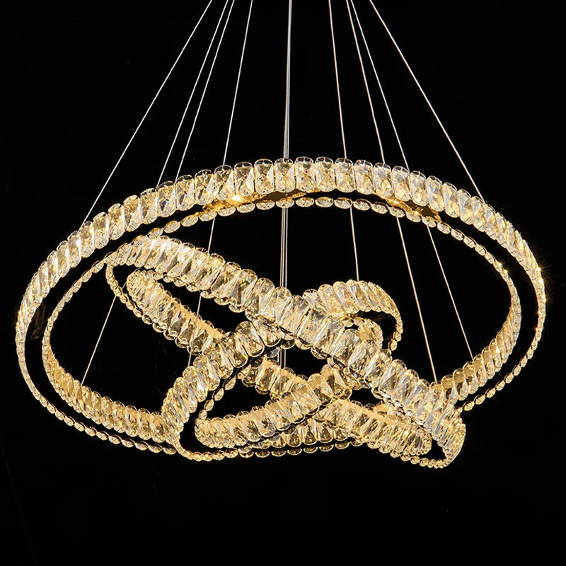 YLK Ring Design Dimmable LED Luxury K9 Crystal light chandelier