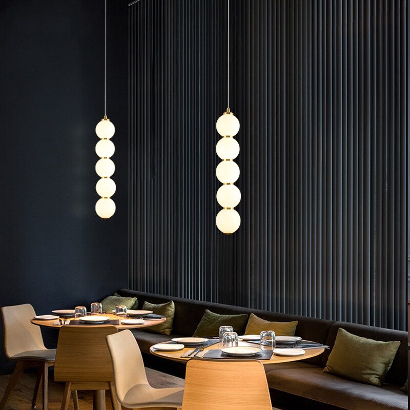 LON Motta - Modern Sugar Gourd String Glass Balls Pendant Lights