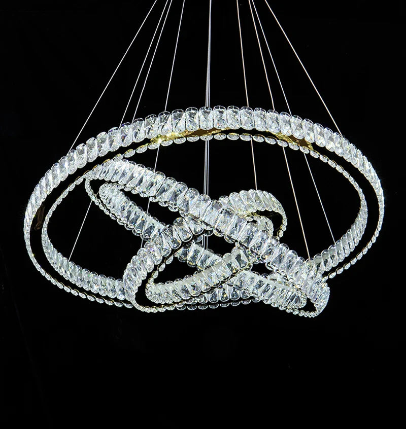 YLK Ring Design Dimmable LED Luxury K9 Crystal light chandelier