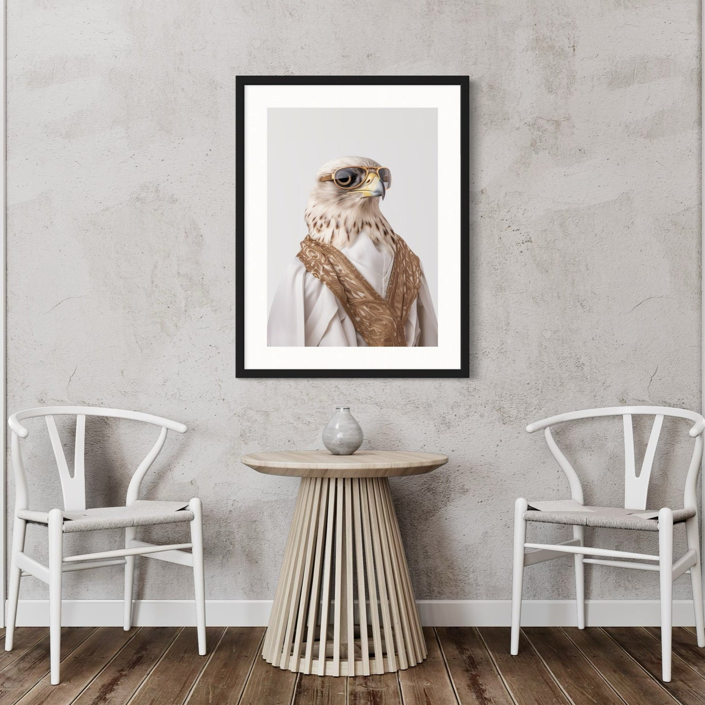 Regal Falcon in Traditional Elegance – Custom Framed Wall Art