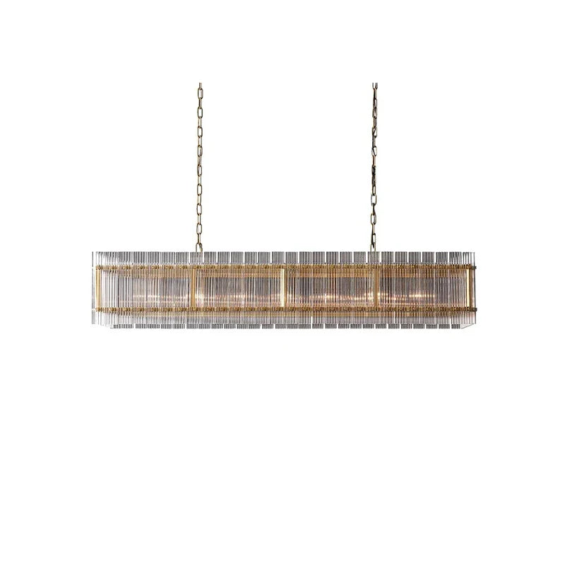 Akolia Rectangular Vintage American LED Dimmable Chandelier Lighting Lustre Suspension