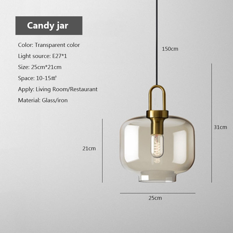 Judge - Nordic Glass Pendant Light Modern loft hanging lustre