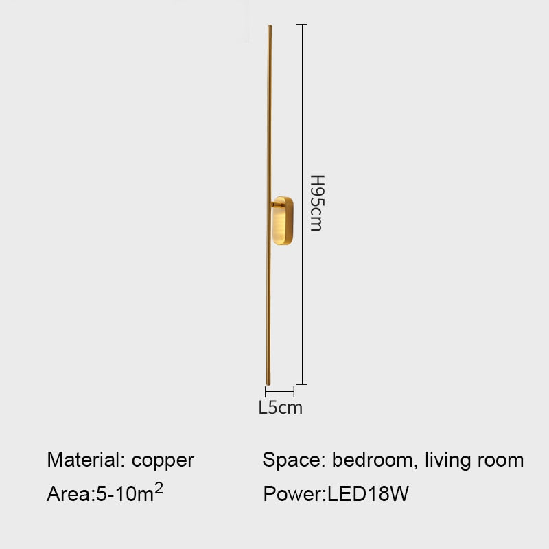 IIS Moment - Modern LED Indoor Wall Lights Copper Long Flush Mount