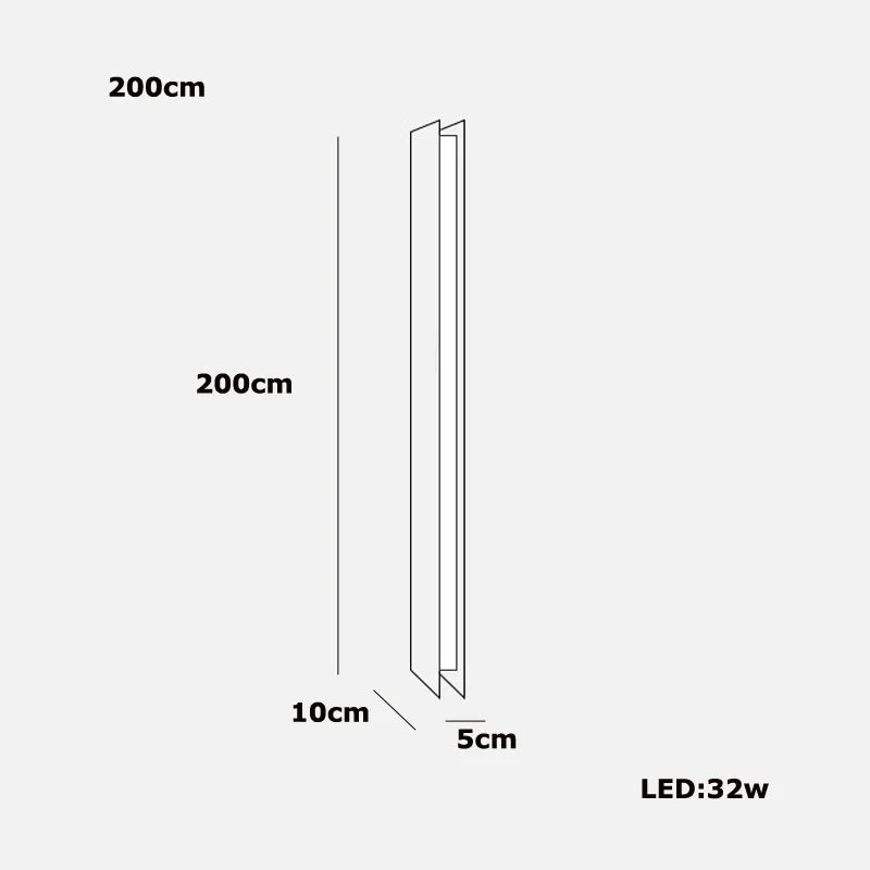 120-200cm Arandela Long Stainless Steel Brass Silver Indoor Wall Lamp