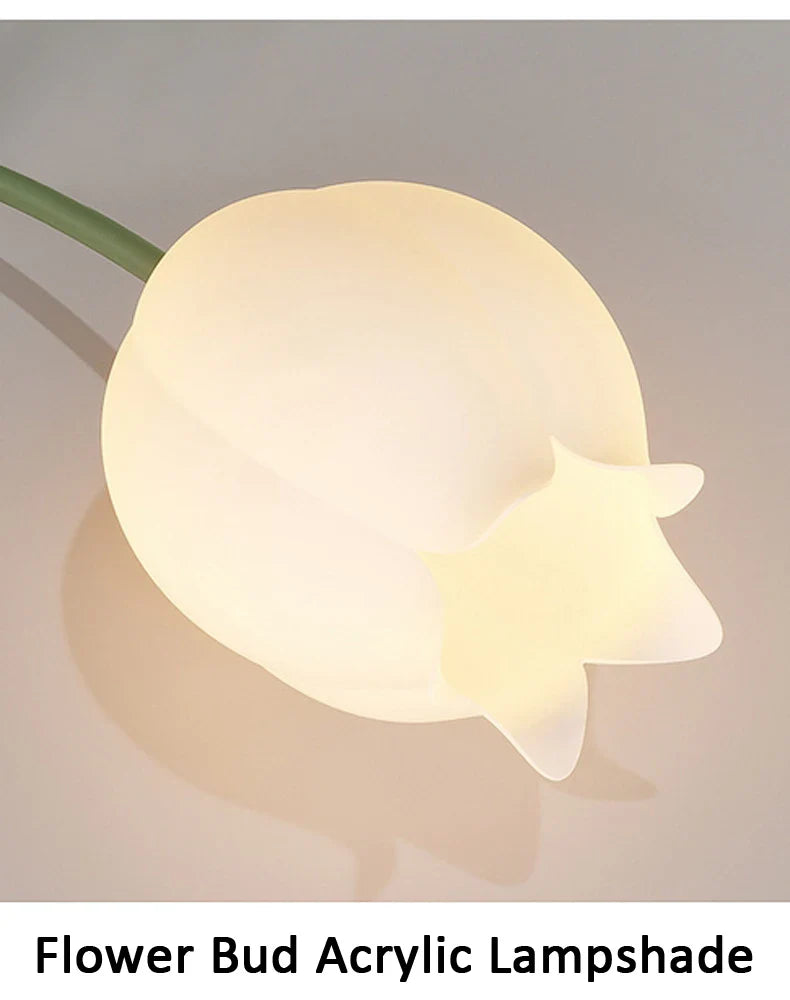 French Cream Wind Chime Orchid Retro Rural Ceiling Light