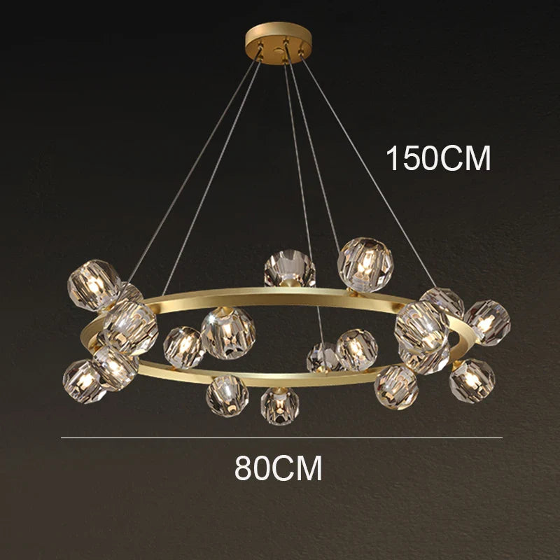 Joranai Ring luxury K9 crystal home Decoration Pendant lights