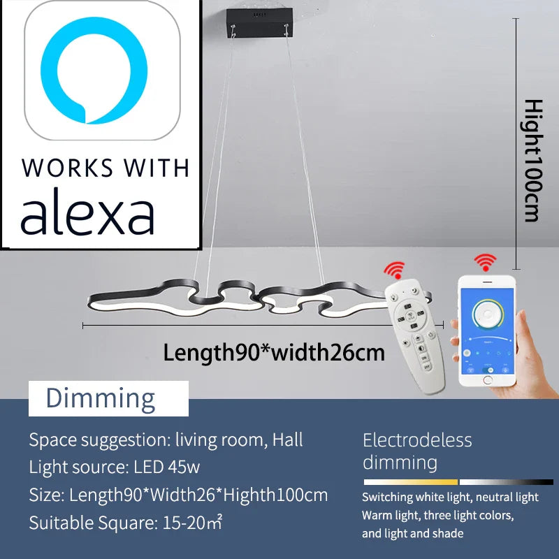 NEO The Curly Smart Home Alexa Google Home Modern LED Pendant Lights
