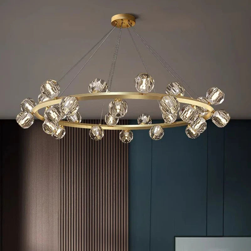 Joranai Ring luxury K9 crystal home Decoration Pendant lights
