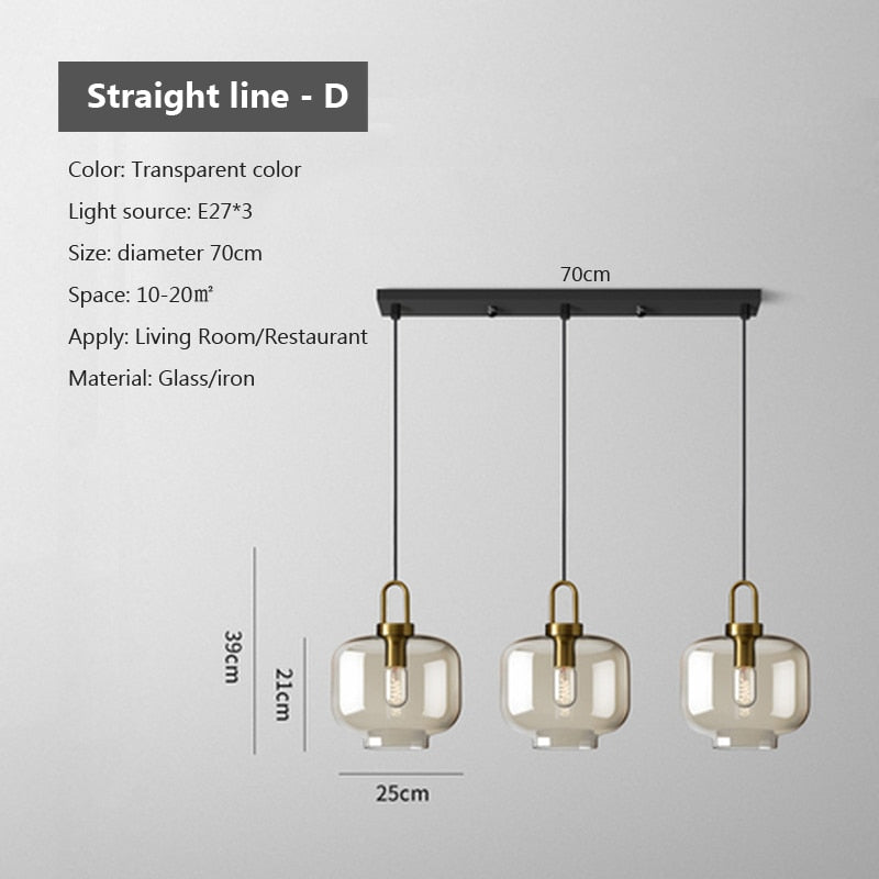 Judge - Nordic Glass Pendant Light Modern loft hanging lustre