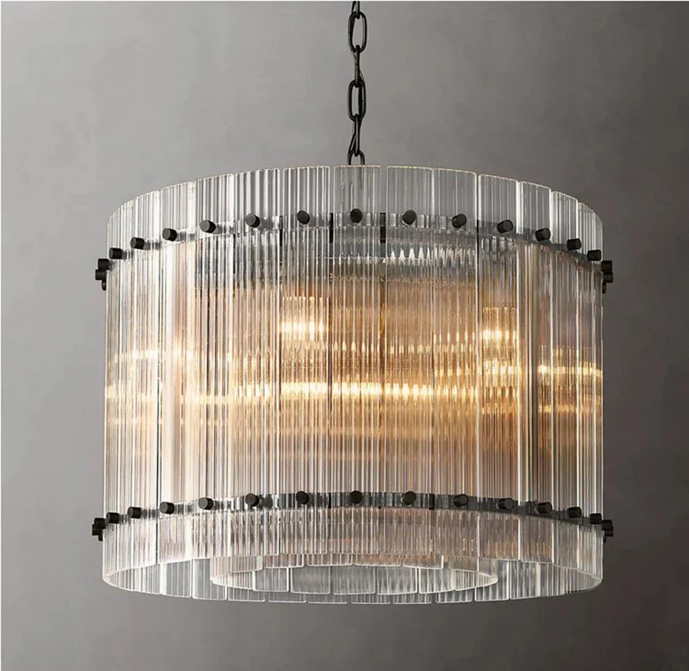 Akolia Rectangular Vintage American LED Dimmable Chandelier Lighting Lustre Suspension