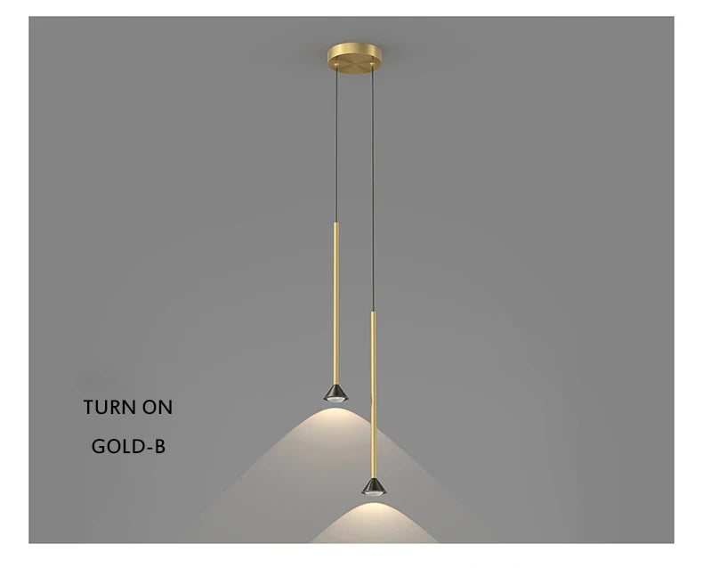 Nordic Ins Hanging Light Indoor LED Copper + Crystal Bedside Light