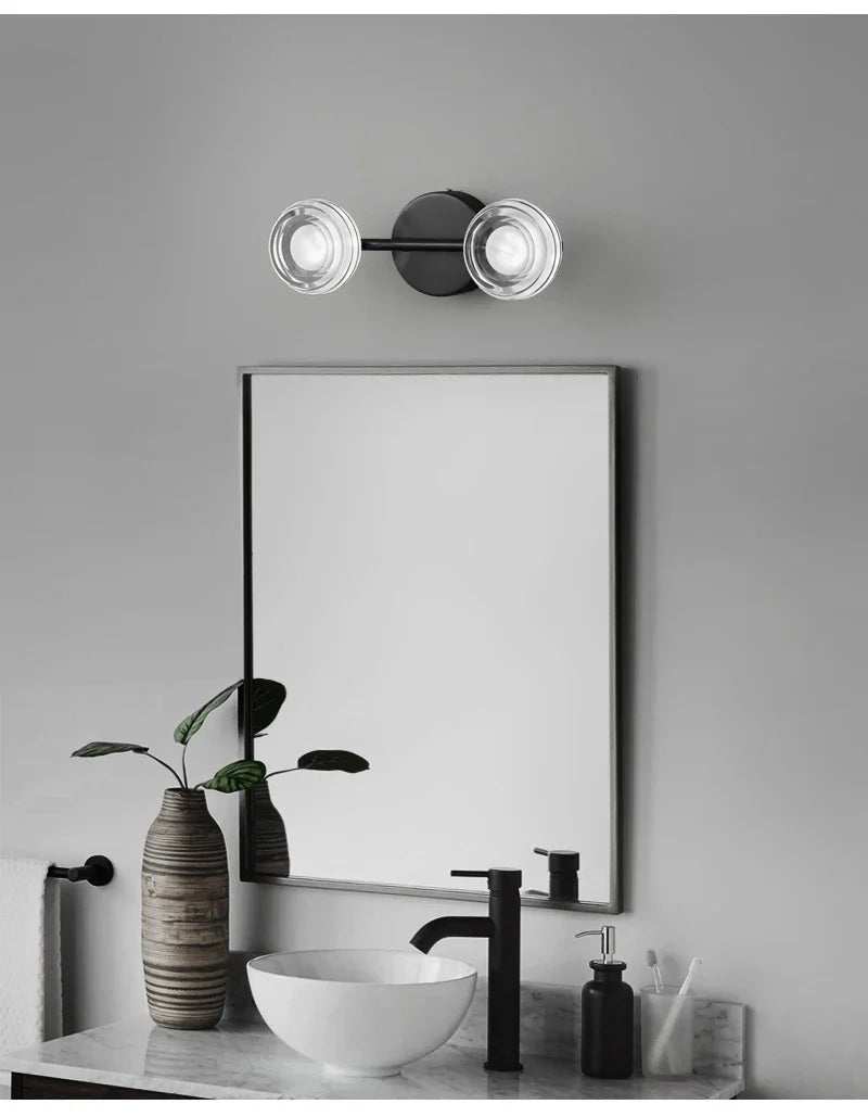 IIS Lonne Modern Minimalist Copper Eye Protection Bedroom Black Wall Lamp