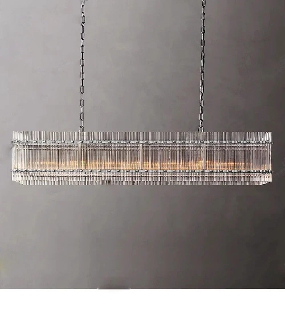 Akolia Rectangular Vintage American LED Dimmable Chandelier Lighting Lustre Suspension