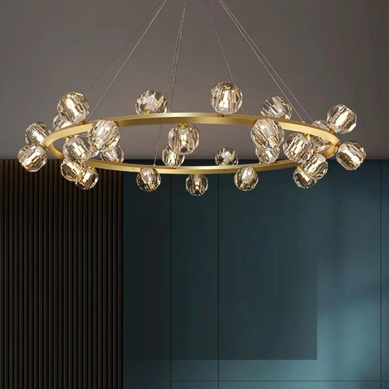 Joranai Ring luxury K9 crystal home Decoration Pendant lights