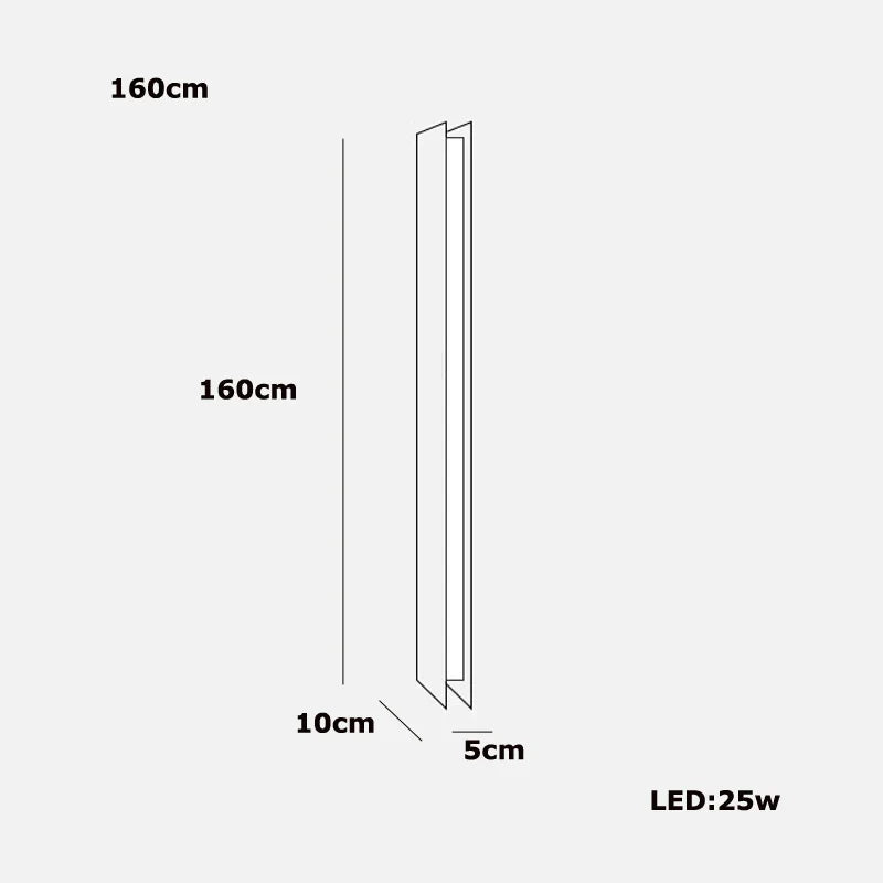120-200cm Arandela Long Stainless Steel Brass Silver Indoor Wall Lamp