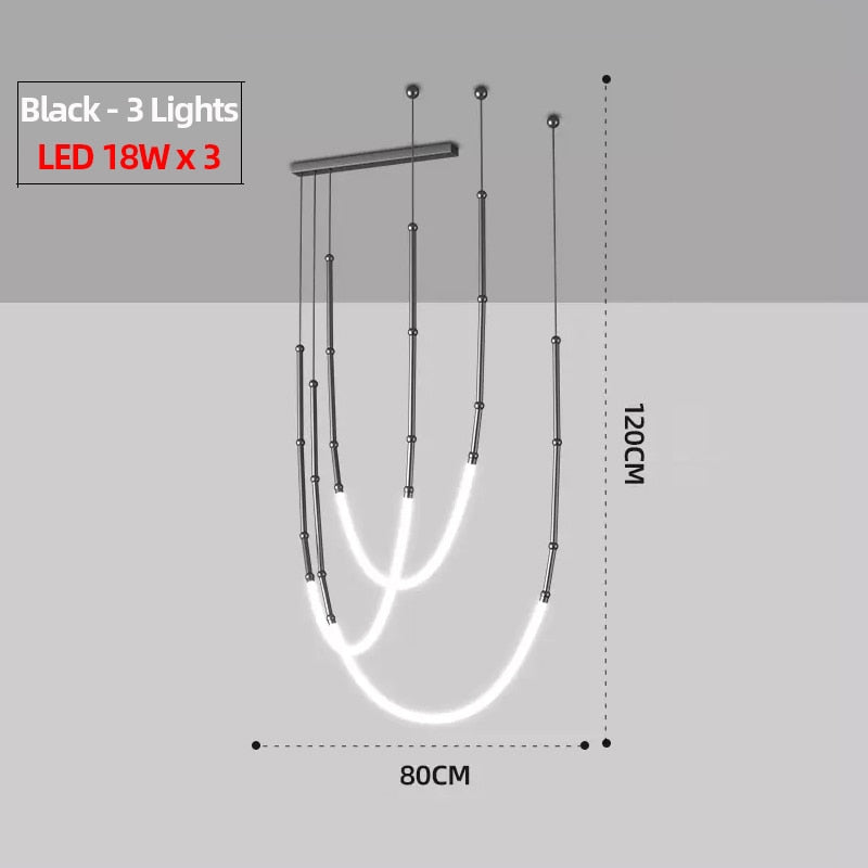 LON Reminee - Designer Art Creativity Tube Chandelier Lighting