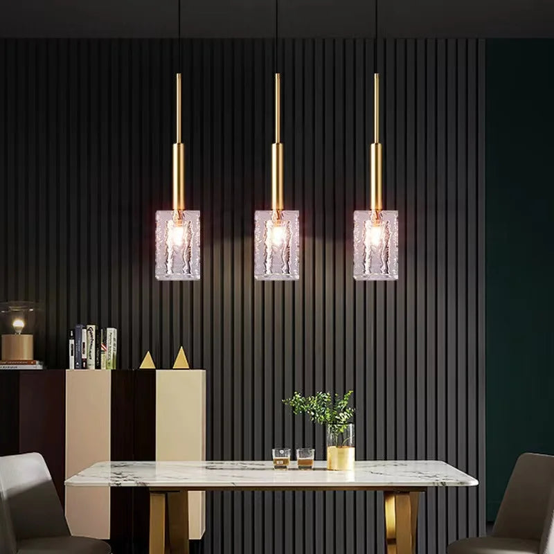 Modern Copper + Crystal Hanging Lamp Gold Creative Mini Pendant Lamp