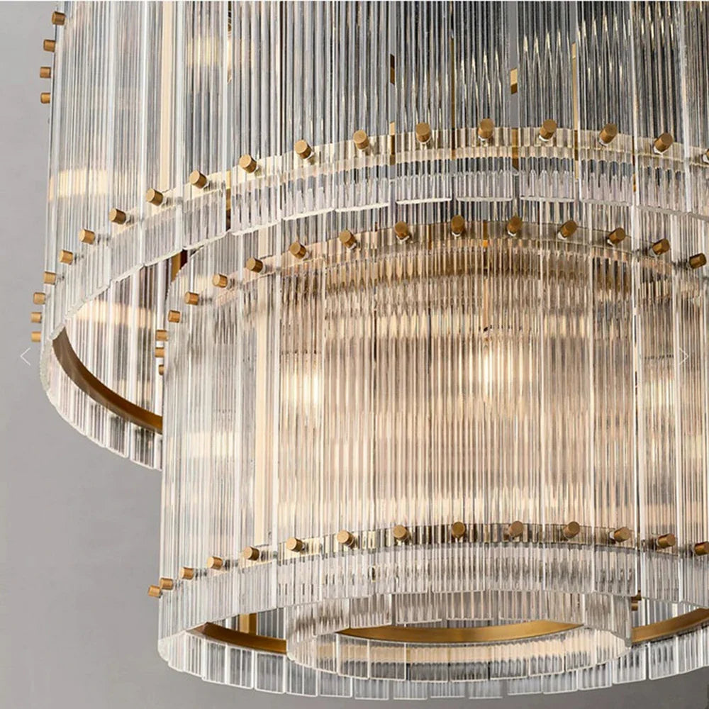 Akolia Rectangular Vintage American LED Dimmable Chandelier Lighting Lustre Suspension