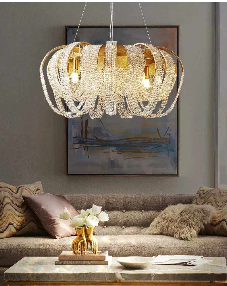 Sonnora Round Crystal Ceiling Chandelier
