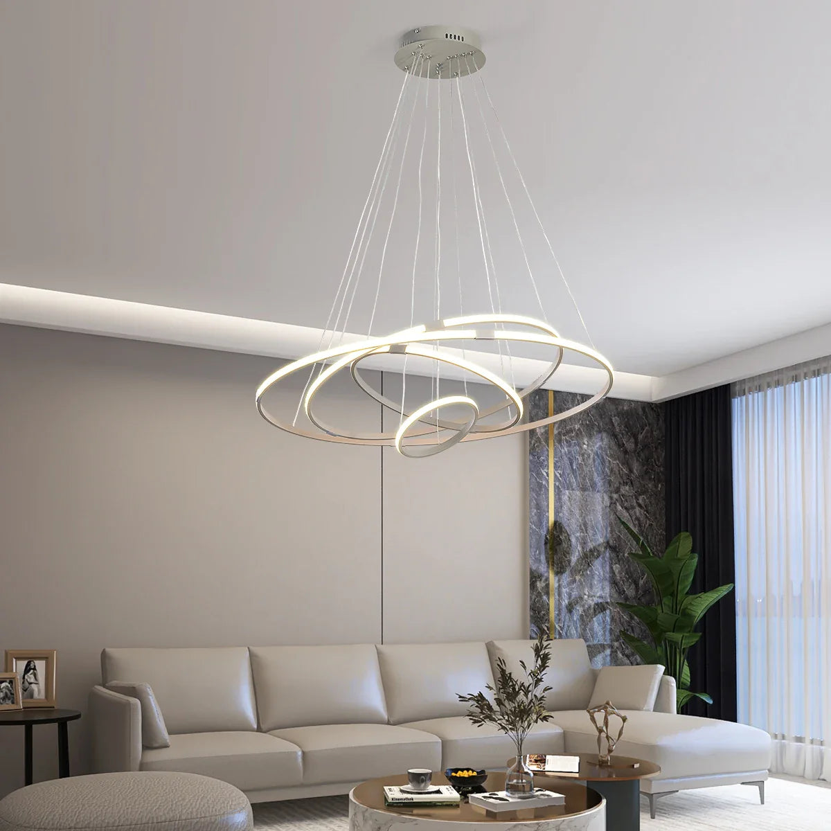 NEO Zessoz Modern Led Chandelier Light Balck/Grey/Golden Color Lamp