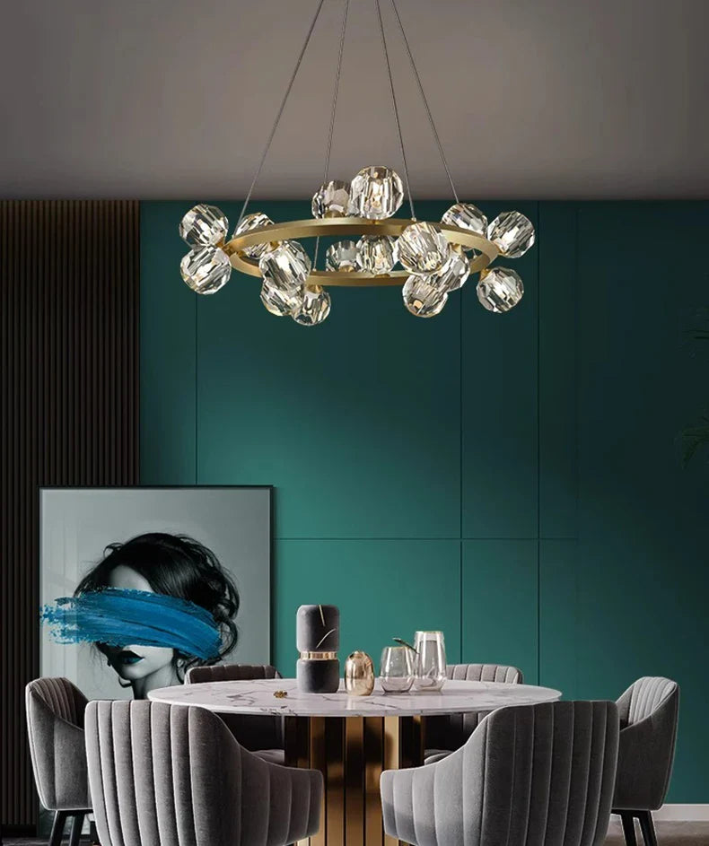 Joranai Ring luxury K9 crystal home Decoration Pendant lights
