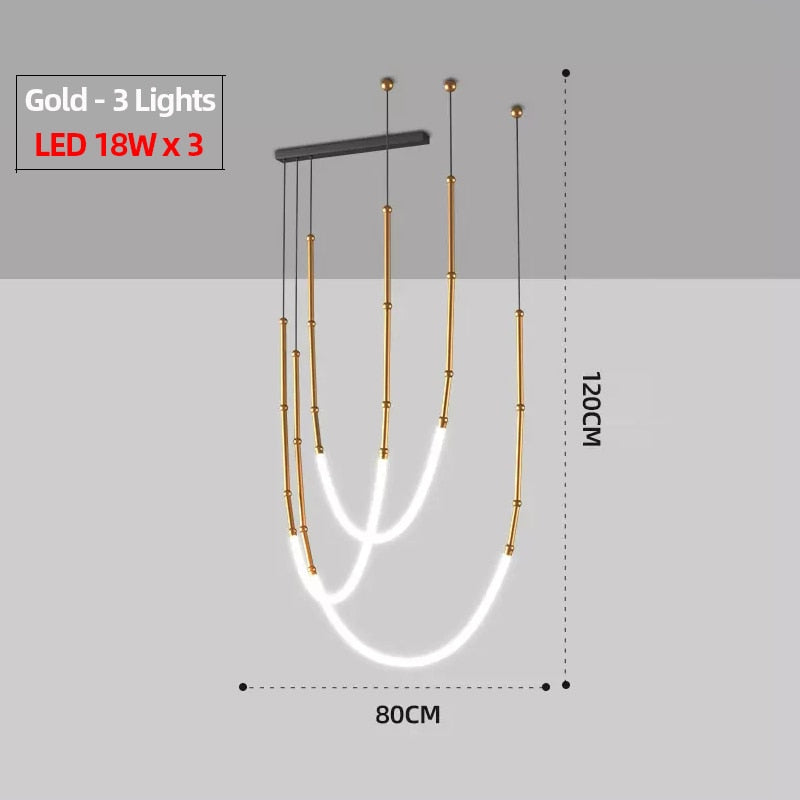 LON Reminee - Designer Art Creativity Tube Chandelier Lighting