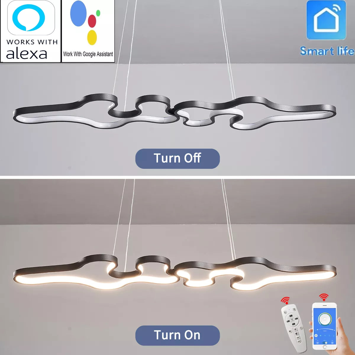 NEO The Curly Smart Home Alexa Google Home Modern LED Pendant Lights