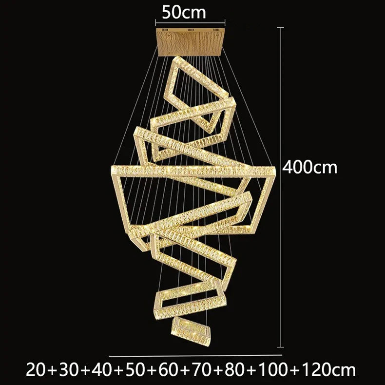 K9 Crystal Square Design Chandelier