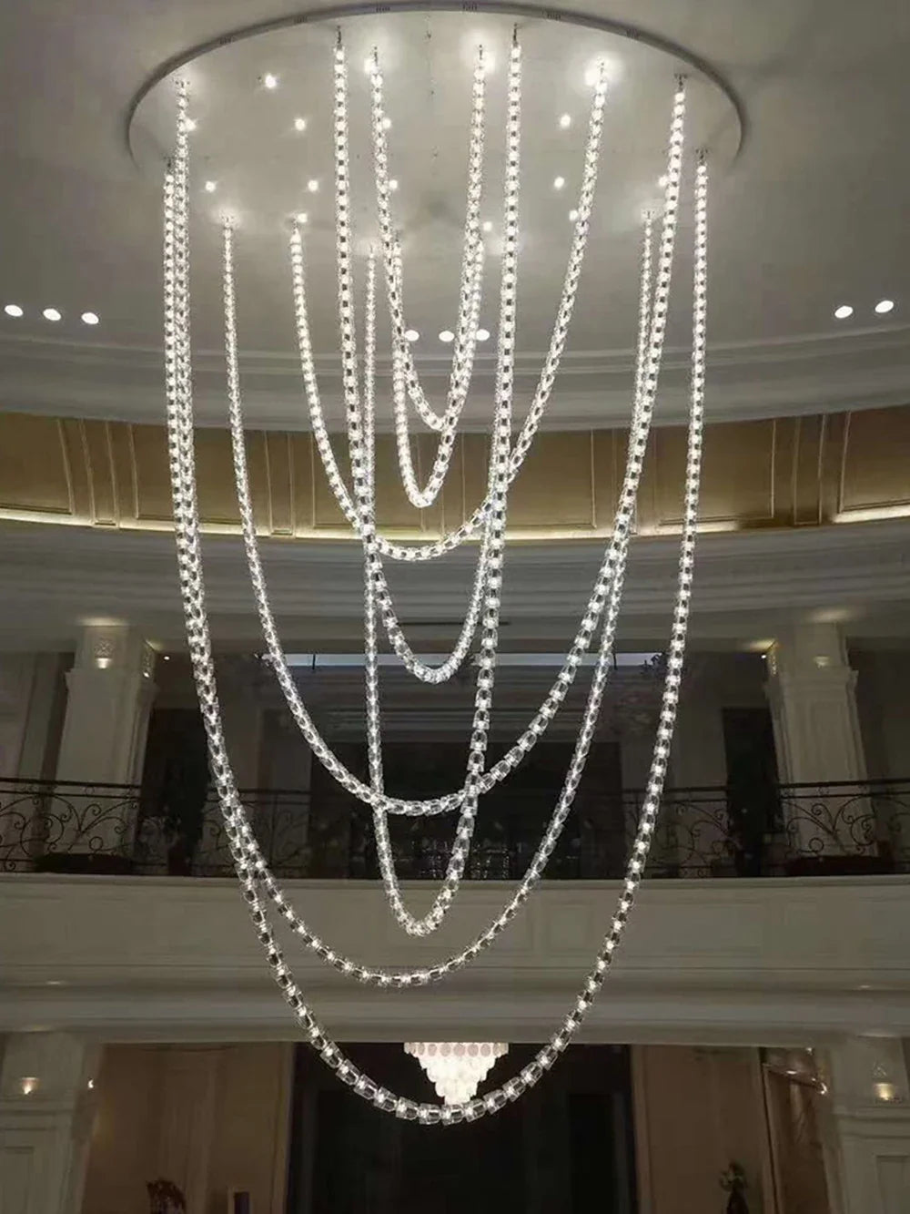KONGA Necklace Luxury LED Pendant Lights Post-Modern Chandeliers Staircase Hotel Villa