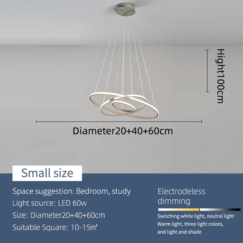 NEO Zessoz Modern Led Chandelier Light Balck/Grey/Golden Color Lamp