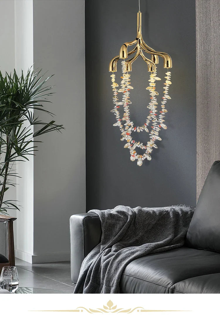 French Crystal Pendant Lamp Copper Lamp Dining Room