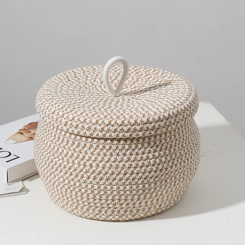 Loom Woven Spiral Basket