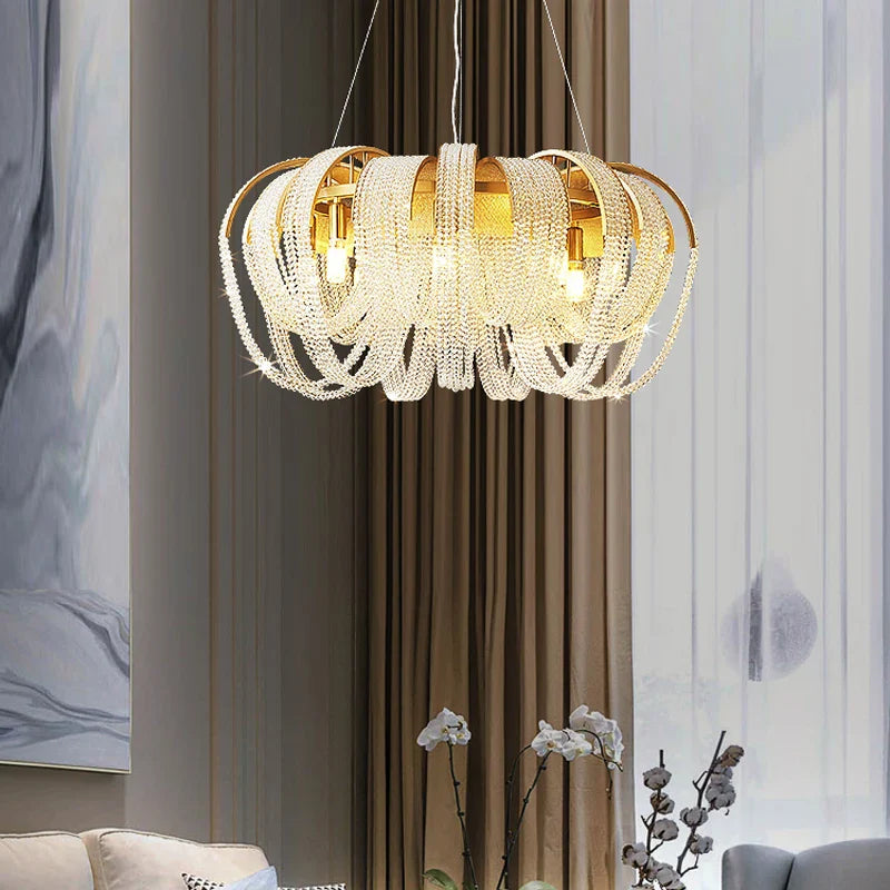 Sonnora Round Crystal Ceiling Chandelier