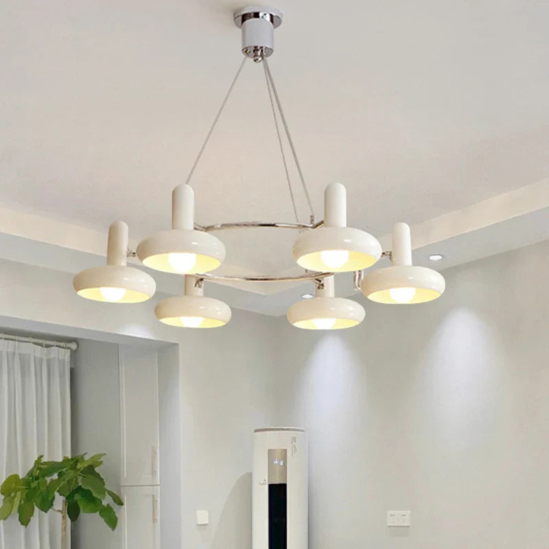Bauhaus Design Bedroom Chandelier Light LED E27 White Metal Hanging Pendant Lamps