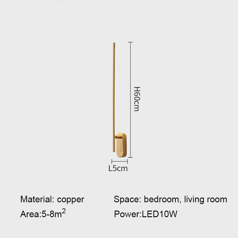 IIS Moment - Modern LED Indoor Wall Lights Copper Long Flush Mount