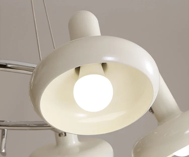 Bauhaus Design Bedroom Chandelier Light LED E27 White Metal Hanging Pendant Lamps