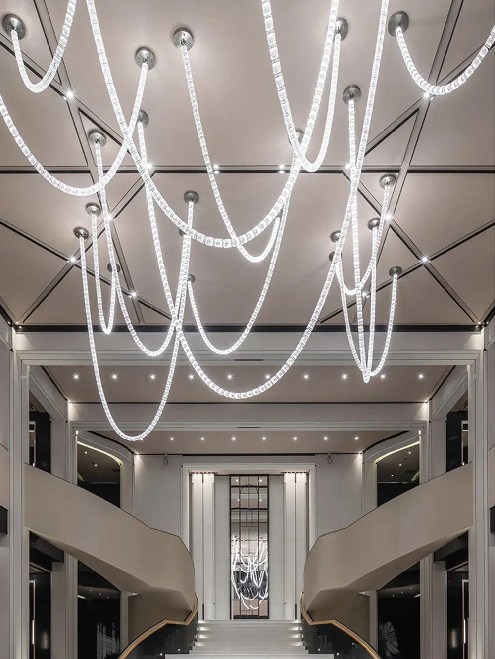 KONGA Necklace Luxury LED Pendant Lights Post-Modern Chandeliers Staircase Hotel Villa