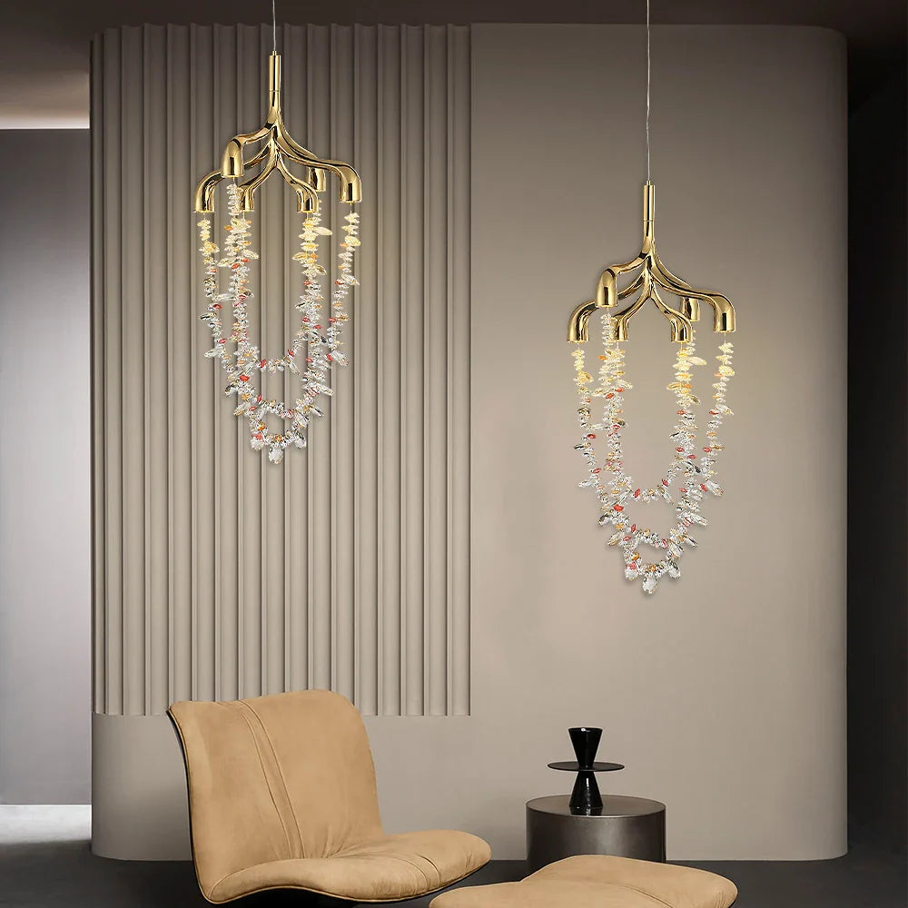 French Crystal Pendant Lamp Copper Lamp Dining Room
