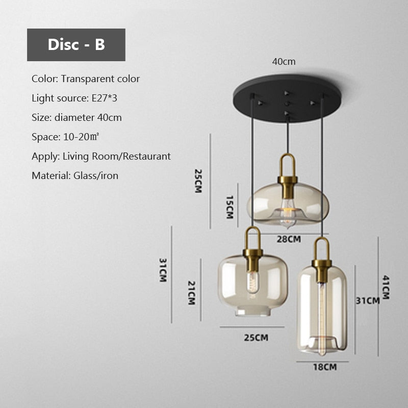 Judge - Nordic Glass Pendant Light Modern loft hanging lustre