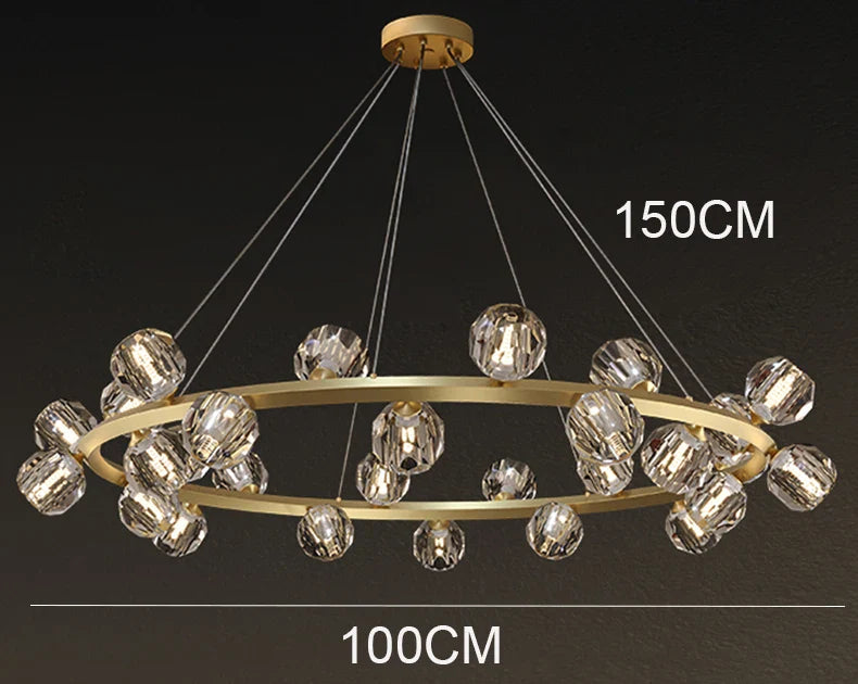 Joranai Ring luxury K9 crystal home Decoration Pendant lights